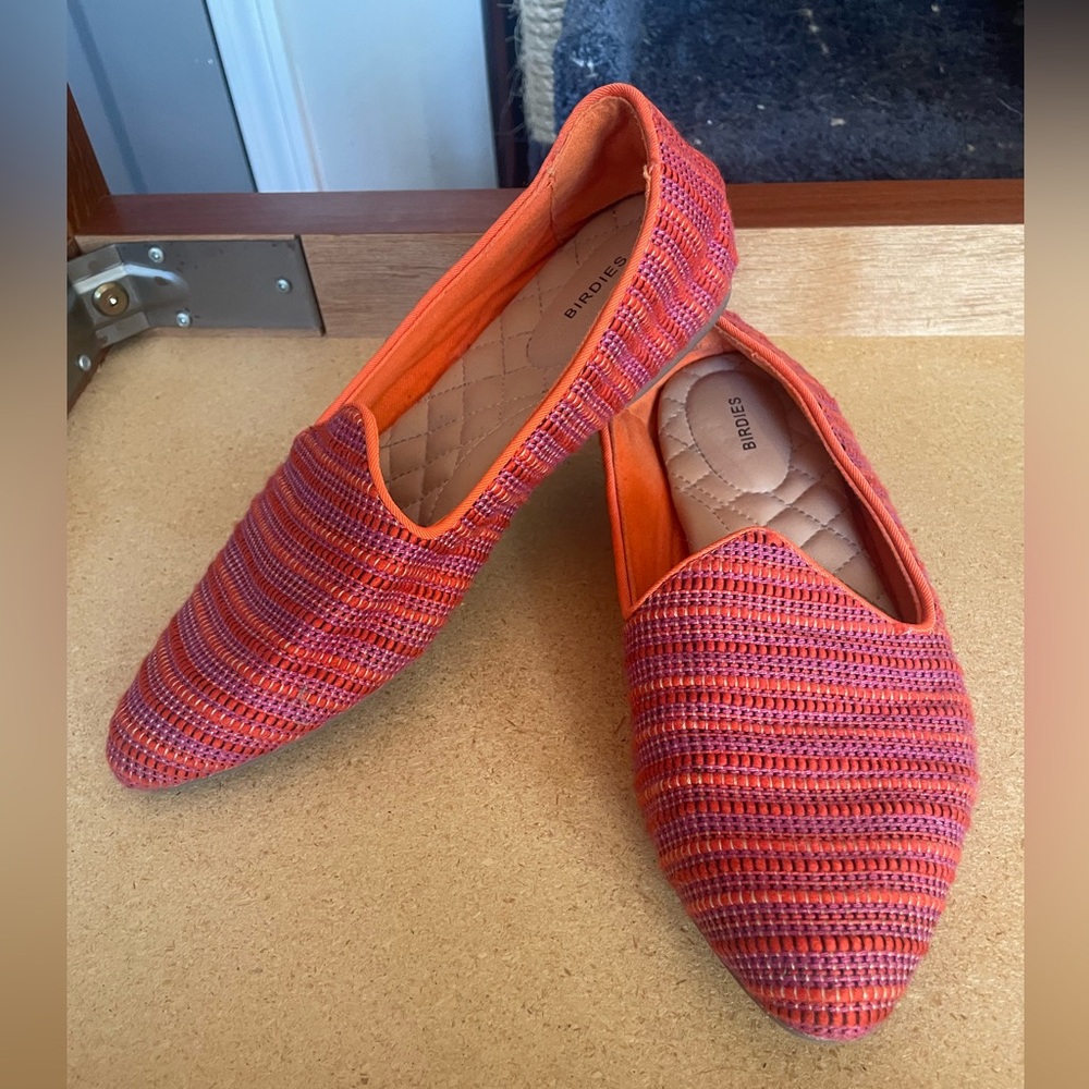 Birdies Heron woven flat in Sangria Stripe